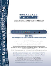 Broadcast Tools WVRC-8 Plus Installation And Operation Manual