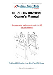 GE Monogram ZBD0710N20SS Owner's Manual