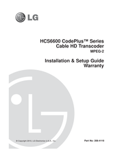 LG CodePlus HCS6600 Series Installation & Setup Manual