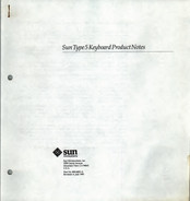 Sun Microsystems Sun Type 5 Product Notes