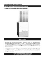 Nordyne E3EX-12 Owner's Manual & Installation Instructions