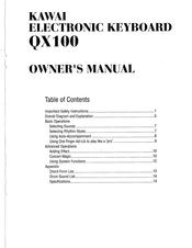 Kawai QX100 Owner's Manual