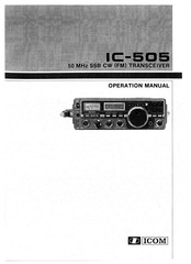 Icom IC-505 Operation Manual