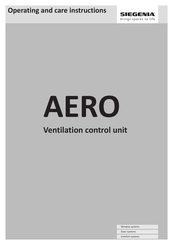 Siegenia AERO Operating And Care Instructions