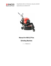 XINGYI HIGH TECH GRINDING 800 LE Plus Manual