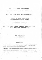 Atari HAPPY 1050 Hardware Installation Instructions