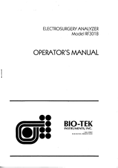Bio-Tek RF301B Operator's Manual