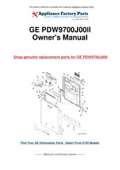 GE PDW9700J00II Owner's Manual