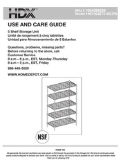 HDX HD184872-5ICPS Use And Care Manual