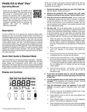 P3 International Kill A Watt Flex P4456 Operating Manual