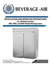 Beverage-Air PRD1HC-1AHS Installation And Operating Instructions Manual