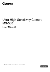 Canon MS-500 User Manual