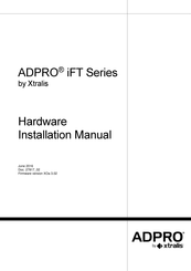 Xtralis ADPRO iFT Series Hardware Installation Manual