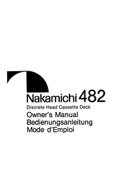Nakamichi 482 Owner's Manual