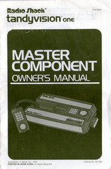 Radio Shack MASTER COMPONENT tandy vision one Owner's Manual
