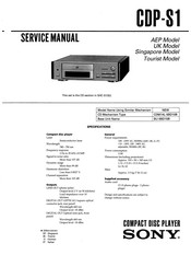 Sony CDP-S1 Service Manual