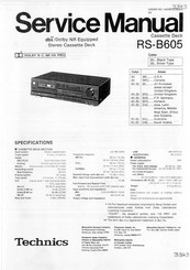 Technics RS-B605 Service Manual