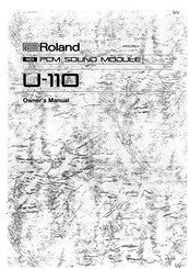 Roland U110 Owner's Manual