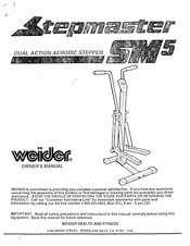 Weider Sm5 Stepmaster Dual Action Owner's Manual