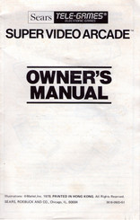 Sears TELE-GAMES SX-5H & SX-5C Owner's Manual