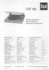 Dual CST 100 Service Manual