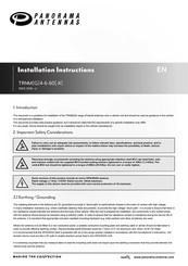 Panorama Antennas TRNMG4-6-60 Series Installation Instructions Manual