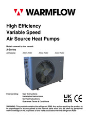 WarmFlow AS01-R290 User Instructions, Installation Instructions, Service Instructions
