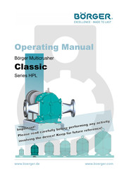 Borger Classic HPL Series Operating Instructions Manual