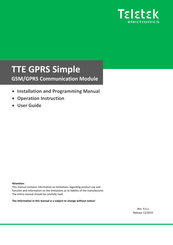 Teletek electronics TTE GPRS Simple Installation And Programming Manual