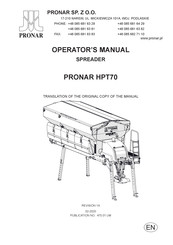 PRONAR HPT70 Operator's Manual