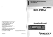 Pioneer SUPER TUNER III KEH-P8450 Operation Manual