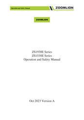 Zoomlion ZS1530E Series Operation And Safety Manual