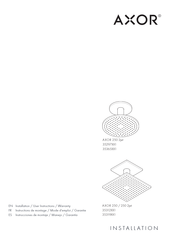 Axor 250 2jet 35319 1 Series Installation/User Instructions/Warranty
