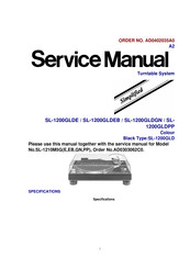 Technics SL-1200GLD Service Manual