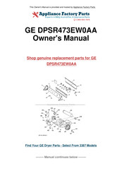 GE DPSR473EW0AA Owner's Manual
