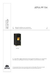 Jøtul PF 734 Installation, Operation And Maintenance Manual