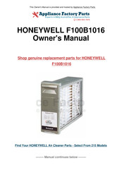 Honeywell F100B1016 Owner's Manual