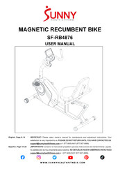 Sunny Health & Fitness SF-RB4876 User Manual