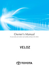 Toyota VELOZ Owner's Manual