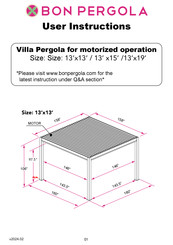 Bon Pergola Villa Pergola User Instructions