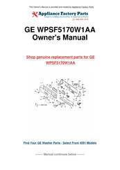 GE Profile Performance WPSP4170 Owner's Manual