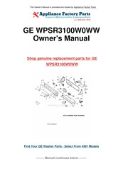 GE Appliances WPSR3120 Owner's Manual