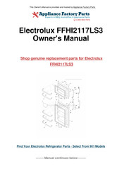 Electrolux FRIGIDAIRE FFHI2117LS3 Use & Care Manual