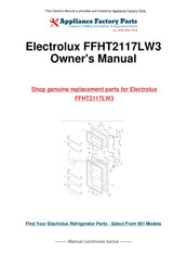 Electrolux FRIGIDAIRE FFHT2117LW3 Use & Care Manual