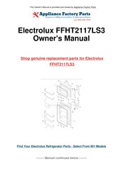 Electrolux FRIGIDAIRE FFHT2117LS3 Use & Care Manual