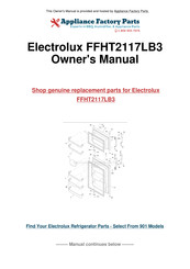 Electrolux FRIGIDAIRE FFHT2117LB3 Use & Care Manual