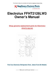 Electrolux FRIGIDAIRE FFHT2126LW3 Use & Care Manual