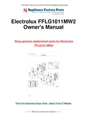 Electrolux FRIGIDAIRE FFLG1011MW2 Installation Instructions Manual