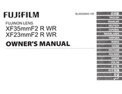 FujiFilm FUJINON XF35mmF2 R WR Owner's Manual