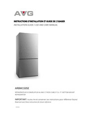 AVG ARBM150SE Installation Manual / Use And Care Manual